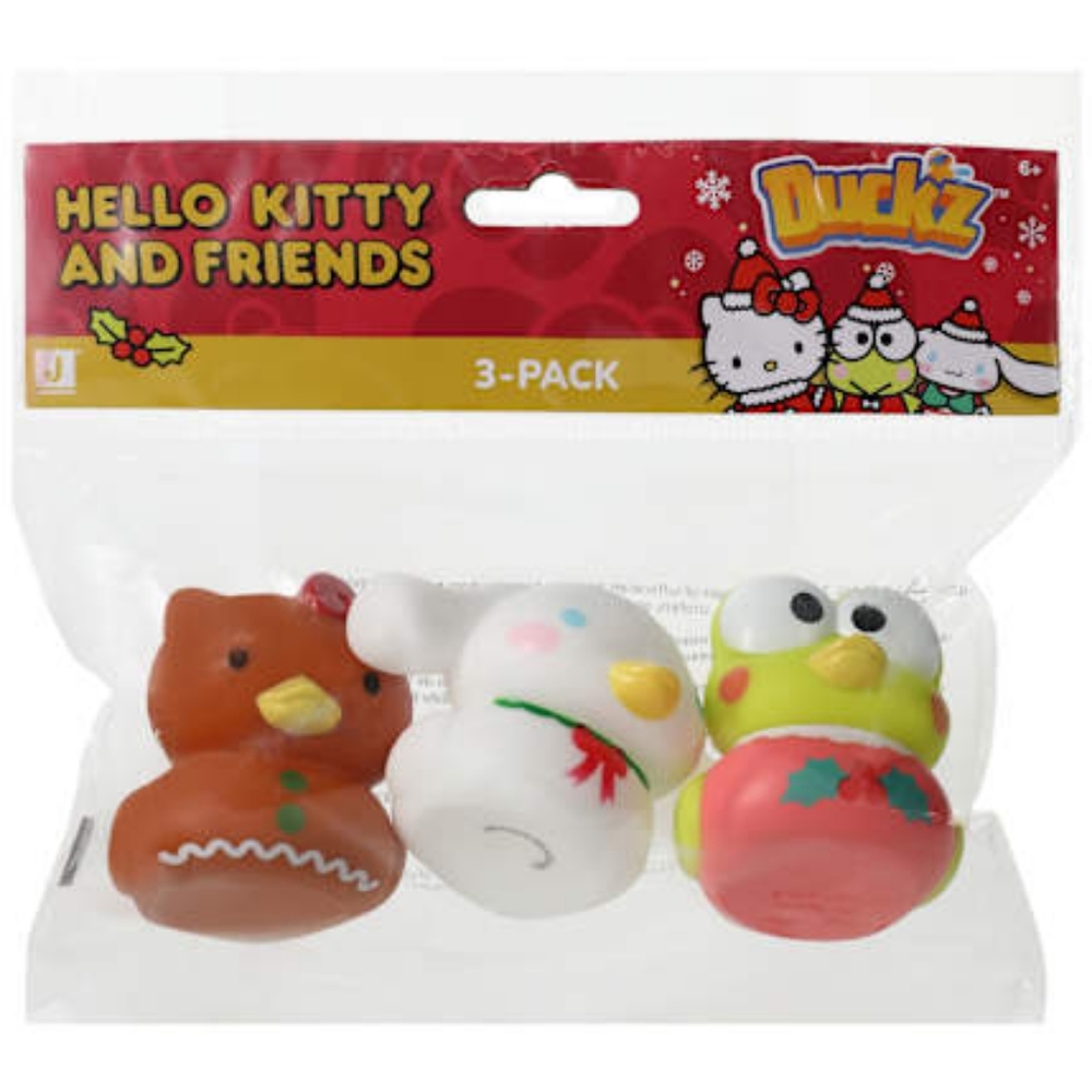 New in Package 3-Pack Christmas Hello Kitty & Friends Duck'z Sanrio Rubb…